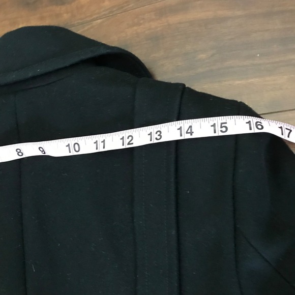 J.Crew Black Wool Classic Double Breasted Pea Coat Jacket Size 8 Preppy Nautical - Picture 13 of 14